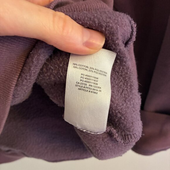 Aritzia TNA "The Perfect Crew" Sweatfleece Purple Sweatshirt Size Small - Picture 7 of 7